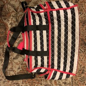 Betsey Johnson striped weekend duffel bag
